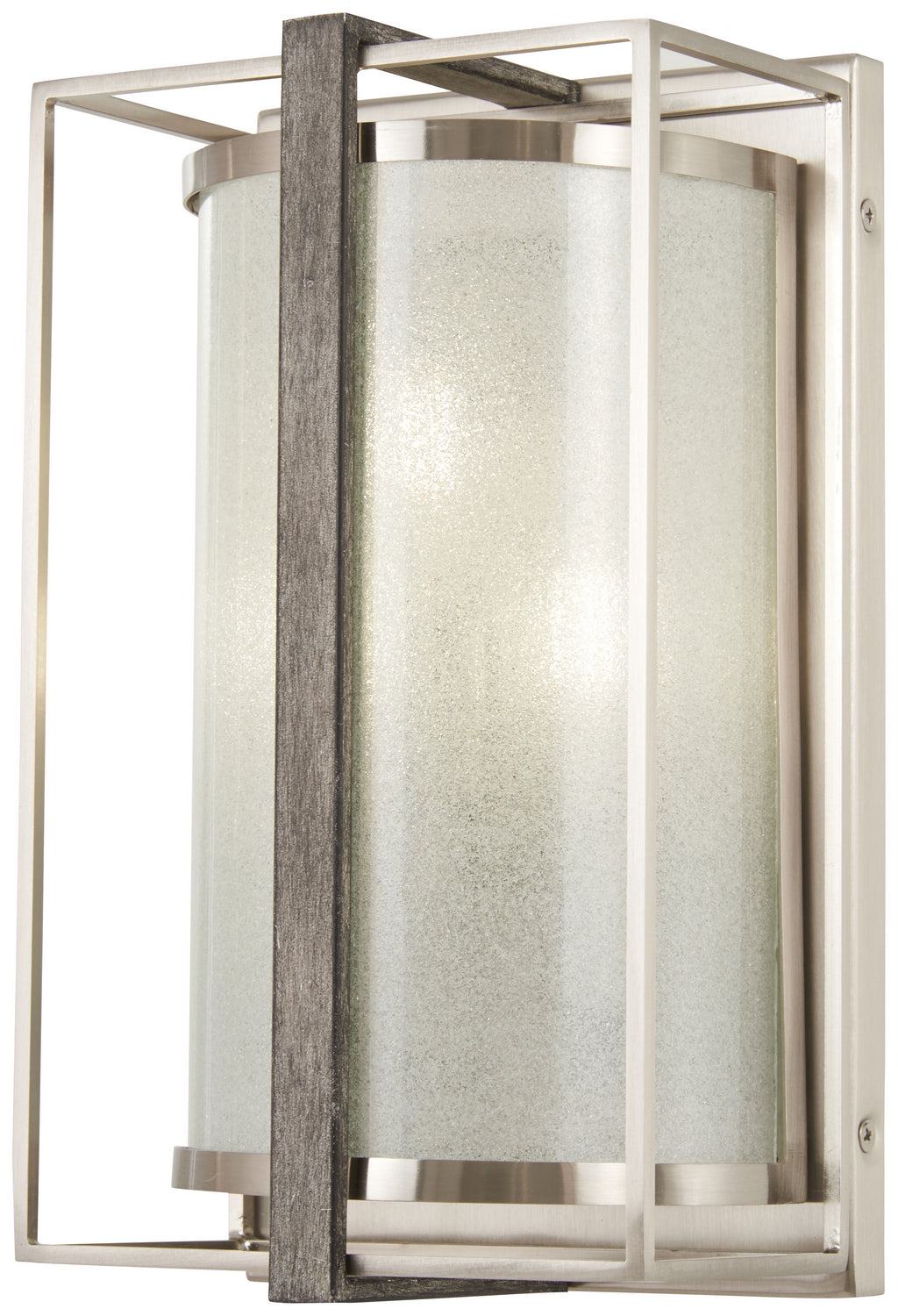 Tyson's Gate Three Light Wall Sconce in Brushed Nickel w/Shale Wood