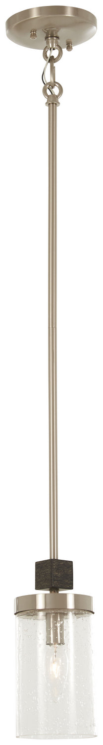 Bridlewood One Light Mini Pendant in Stone Grey w/Brushed Nickel