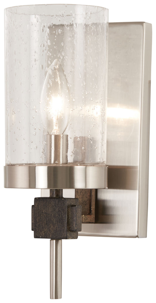 Bridlewood One Light Bath in Stone Grey w/Brushed Nickel