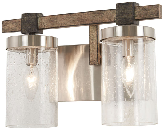 Bridlewood Two Light Bath in Stone Grey w/Brushed Nickel
