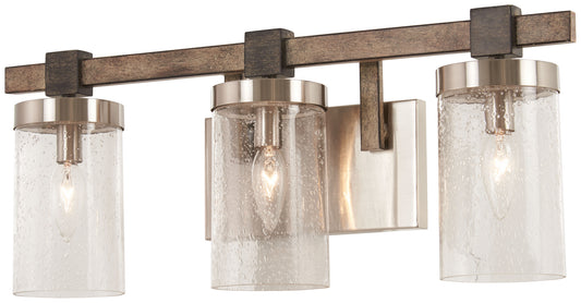Bridlewood Three Light Bath in Stone Grey w/Brushed Nickel