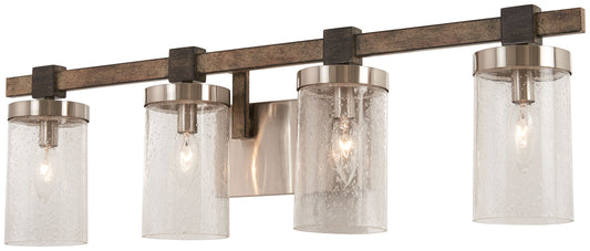 Bridlewood Four Light Bath in Stone Grey w/Brushed Nickel