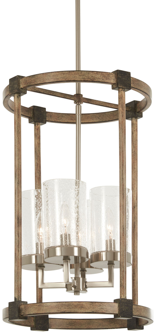 Bridlewood Four Light Foyer Pendant in Stone Grey w/Brushed Nickel