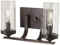 Elyton Two Light Bath in Downtown Bronze w/Gold Highlights