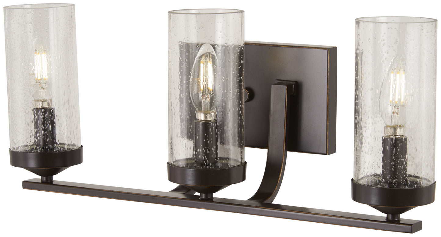Elyton Three Light Bath in Downtown Bronze w/Gold Highlights