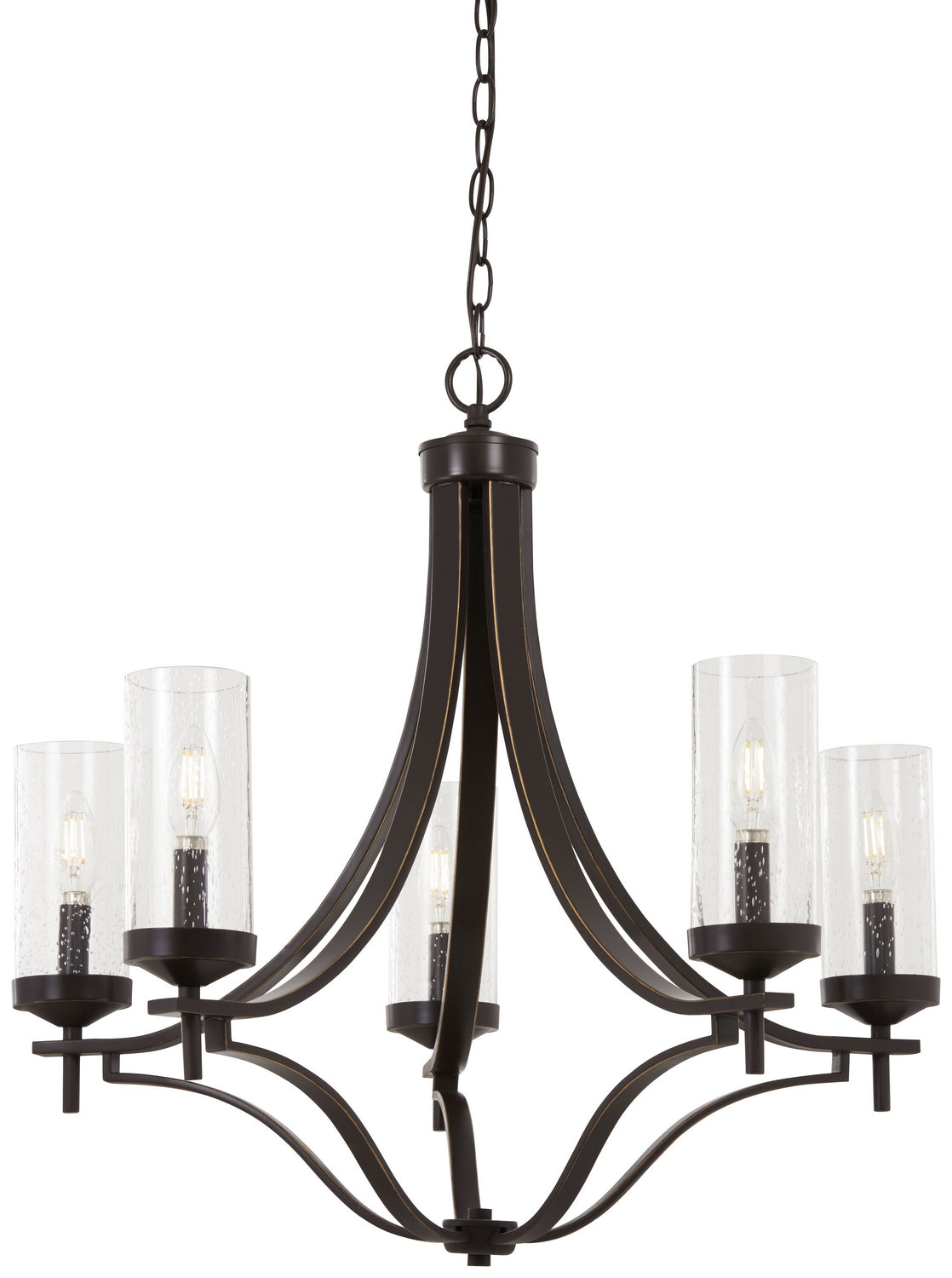 Elyton Five Light Chandelier in Downtown Bronze w/Gold Highlights