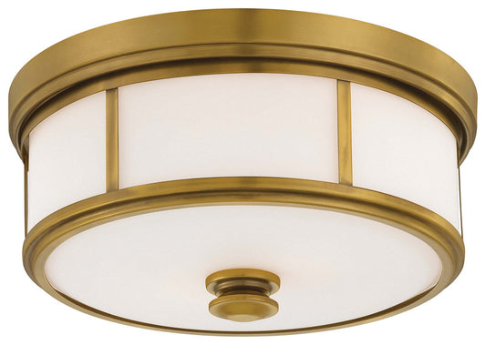 Three Light Flush Mount in Liberty Gold