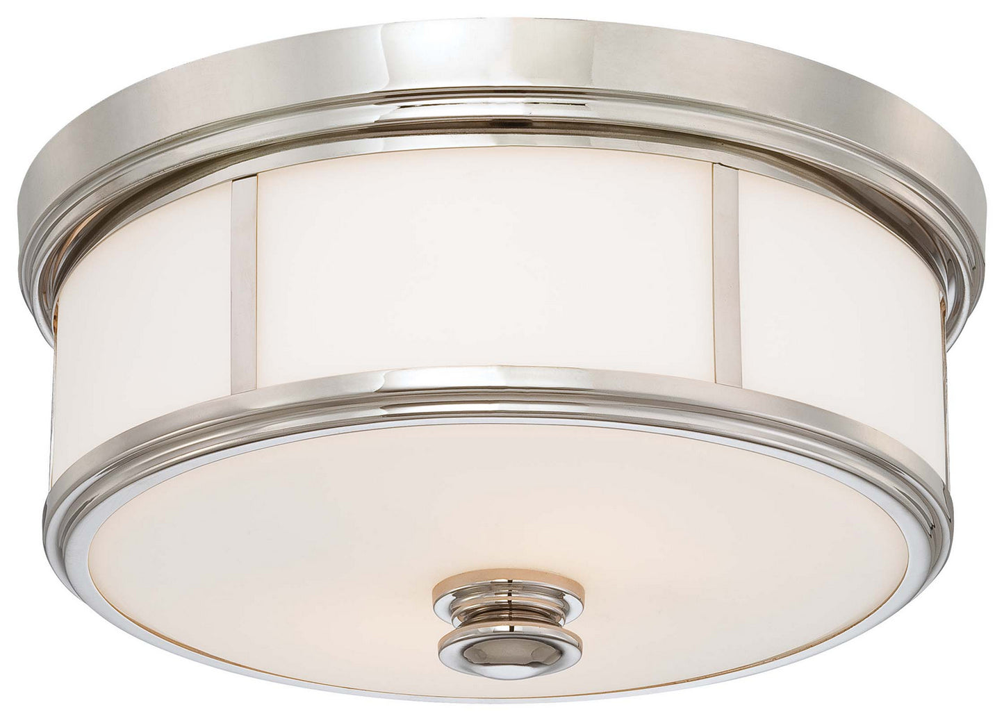 Three Light Flush Mount in Polished Nickel