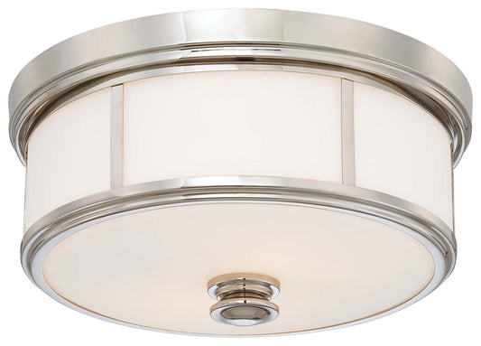 Three Light Flush Mount in Polished Nickel