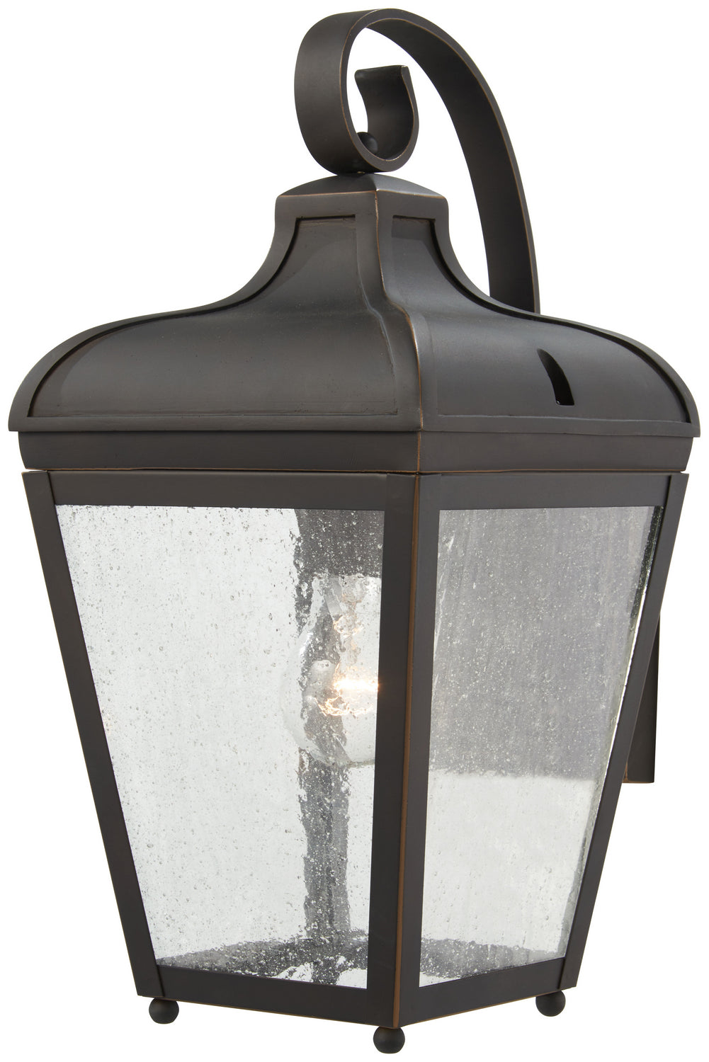 Marquee One Light Outdoor Wall Mount in Oil Rubbed Bronze w/Gold Highlights