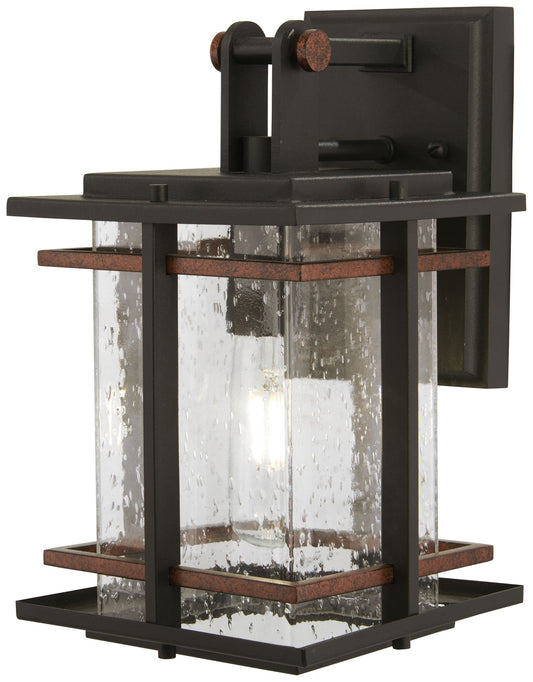 San Marcos One Light Outdoor Wall Mount in Black w/Antique Copper
