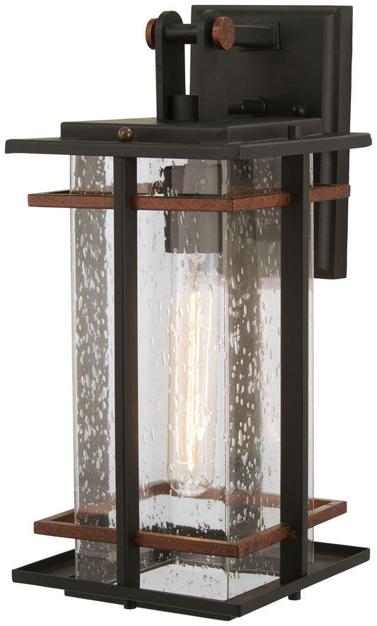 San Marcos One Light Outdoor Wall Mount in Black w/Antique Copper