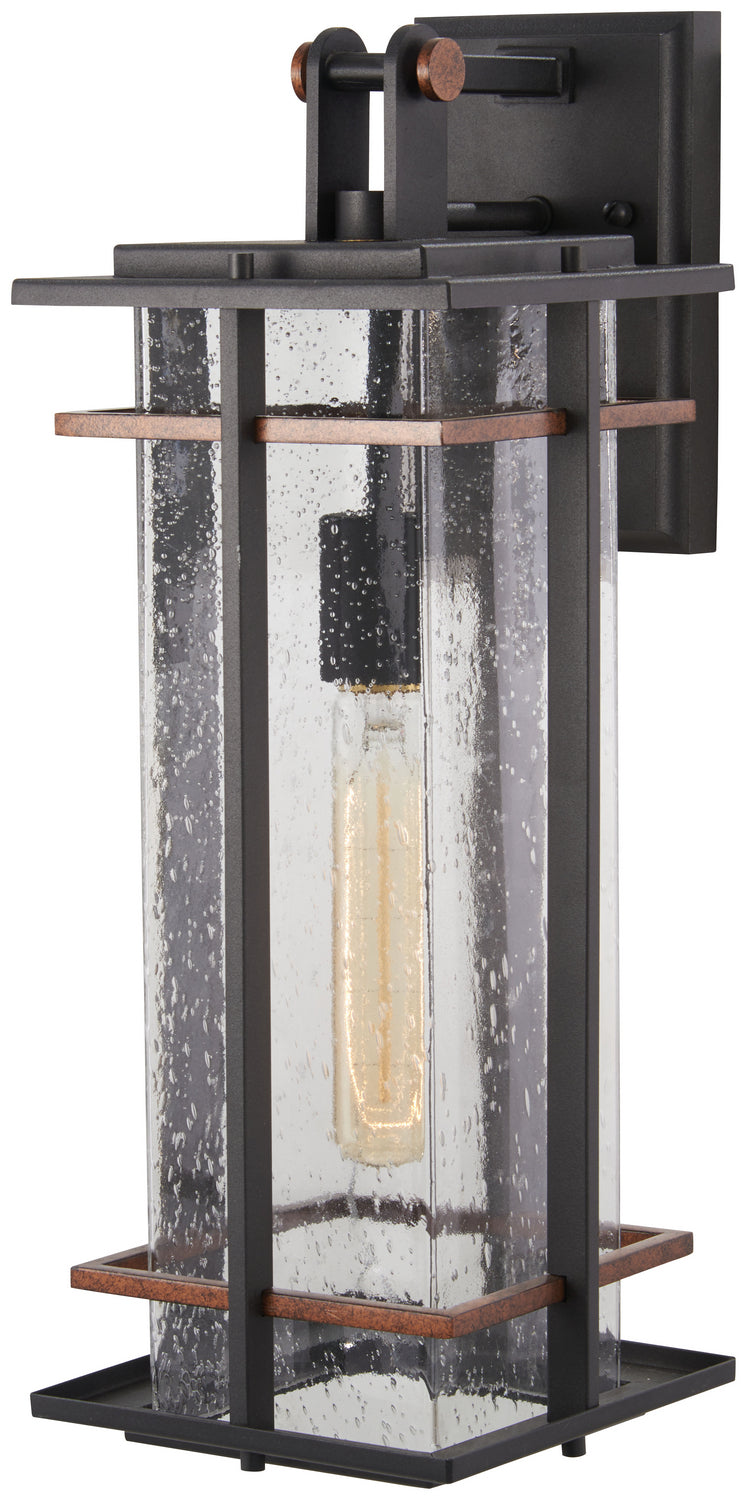 San Marcos One Light Outdoor Wall Mount in Black w/Antique Copper