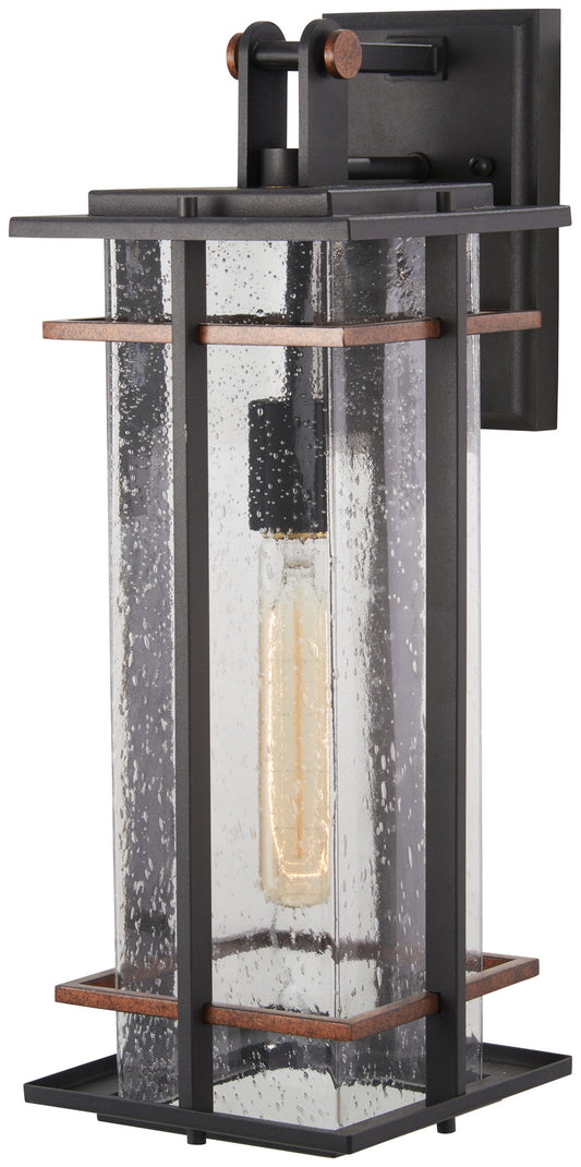 San Marcos One Light Outdoor Wall Mount in Black w/Antique Copper