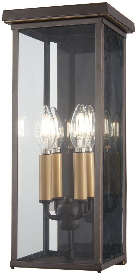 Casway Four Light Pocket Lantern in Oil Rubbed Bronze w/Gold Highlights