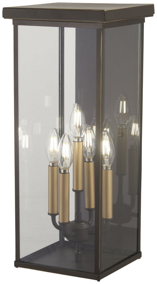 Casway Five Light Pocket Lantern in Oil Rubbed Bronze w/Gold Highlights
