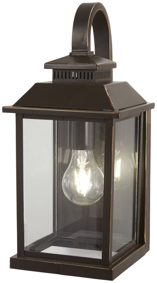 Miner's Loft One Light Outdoor Wall Mount in Oil Rubbed Bronze w/Gold Highlights