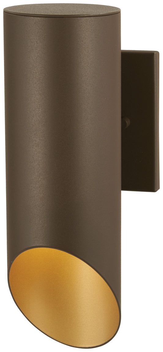 Pineview Slope One Light Outdoor Wall Mount in Sand Bronze w/Gold