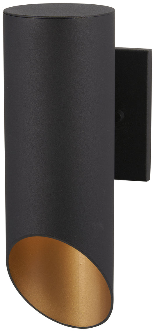Pineview Slope One Light Outdoor Wall Mount in Black w/Gold
