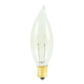 (4-Pack) Bulbrite 403125 25W CA8 Candle Bulb, E12 Candelabra Base, 2700K, 165 Lumens, Clear