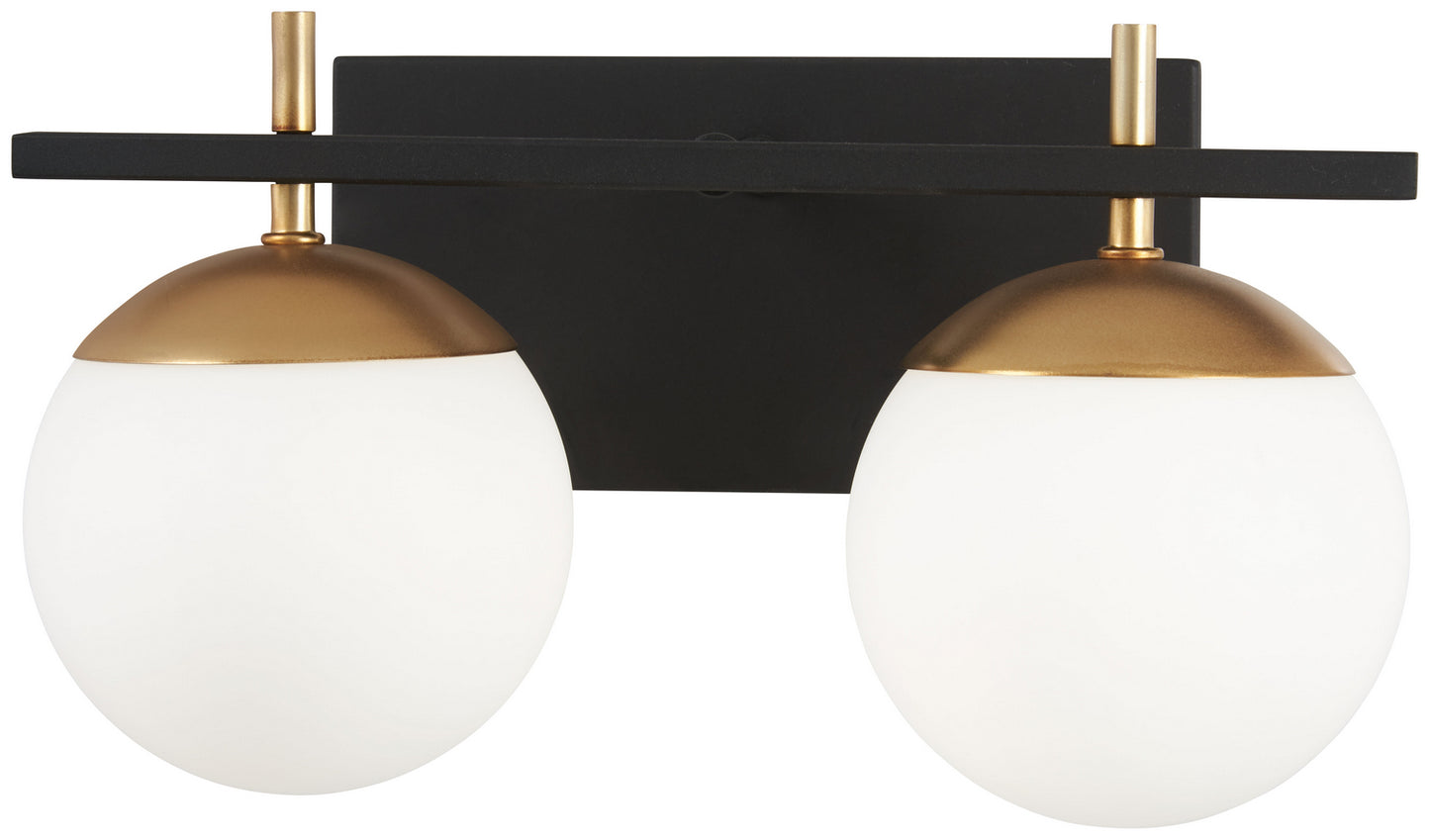 Alluria Two Light Bath in Weathered Black With Autumn Gold