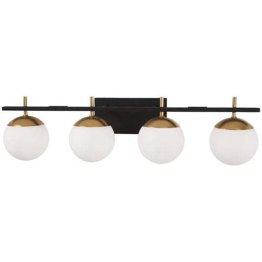 George Kovacs - P1354-618 - Four Light Bath - Alluria - Weathered Black With Autumn Gold