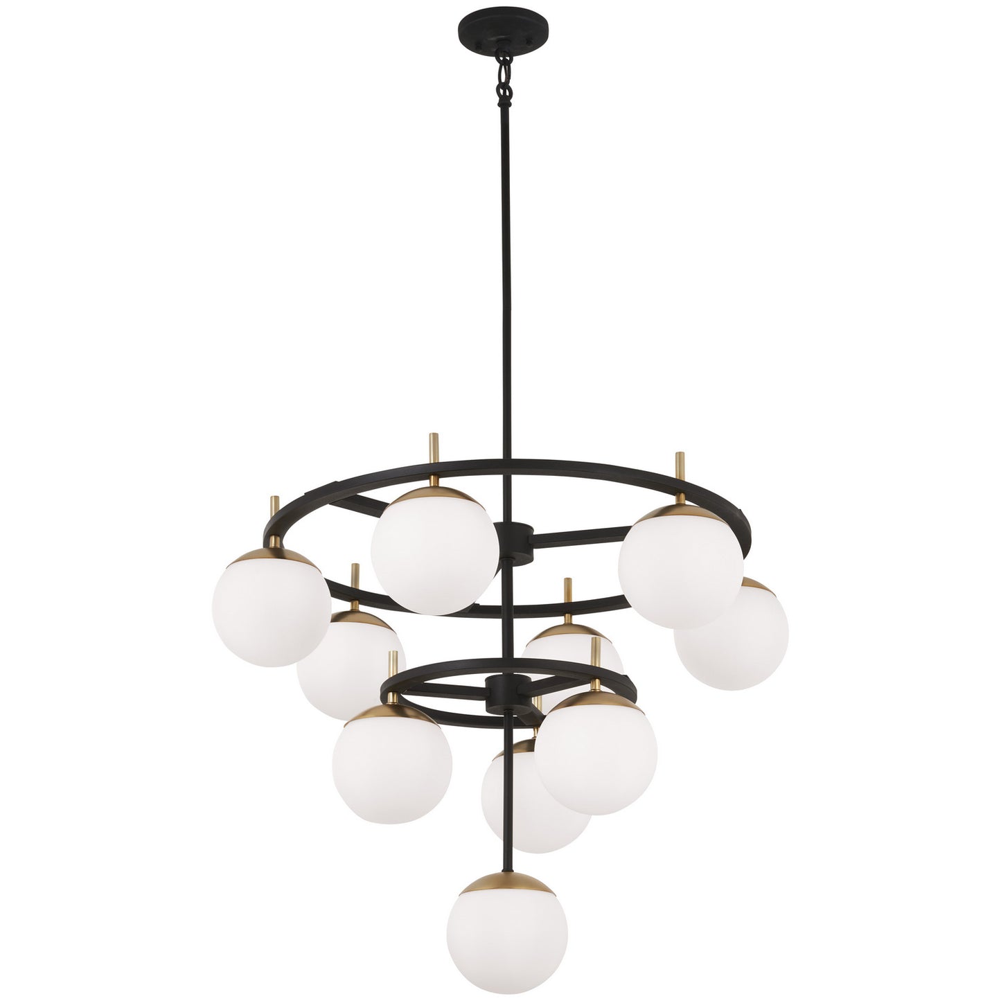 Alluria Ten Light Chandelier in Weathered Black With Autumn Gold