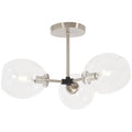 Nexpo Three Light Semi Flush Mount in Brushed Nickel With Black