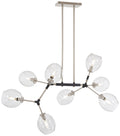 Nexpo Eight Light Chandelier in Brushed Nickel With Black
