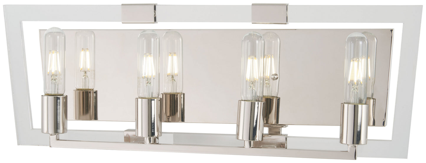 Crystal Chrome Four Light Bath in Polished Nickel