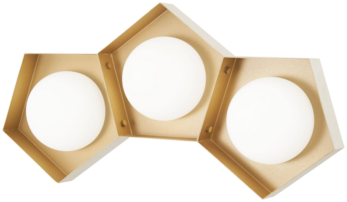 Five-O LED Bath in Textured White Exterior with Gold Leaf Interior