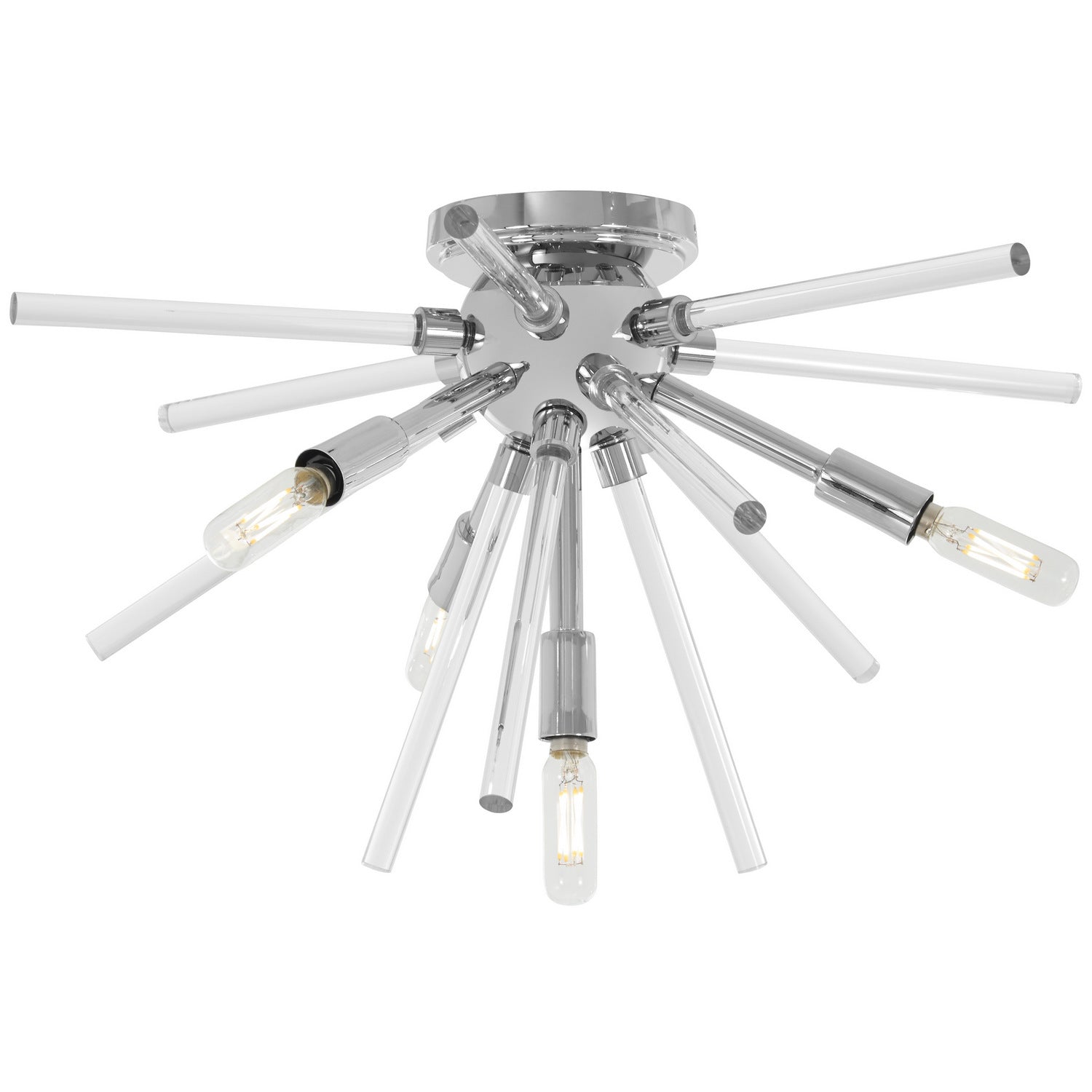George Kovacs - P1799-077 - Four Light Flush Mount - Spiked - Chrome