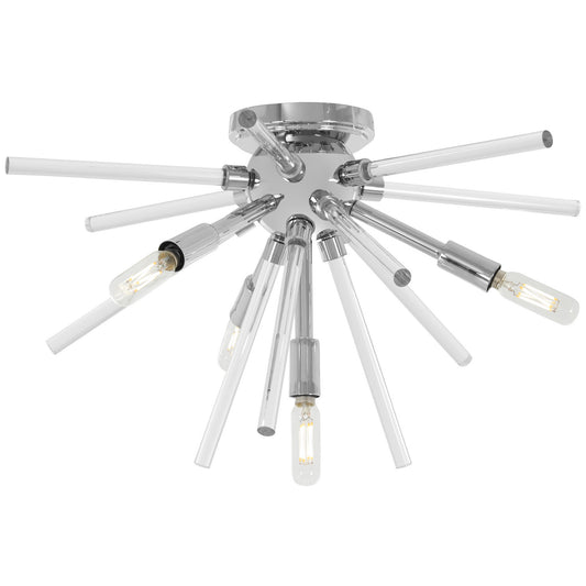 Spiked Four Light Flush Mount in Chrome