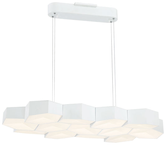 Hexacomb LED Pendant in Matte White