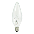 (4-Pack) Bulbrite 460025 25W B10 Torpedo Bulb, E12 Candelabra Base, 2700K, 240 Lumens, Clear