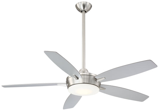 Espace 52"Ceiling Fan in Brushed Nickel With Silver Blades