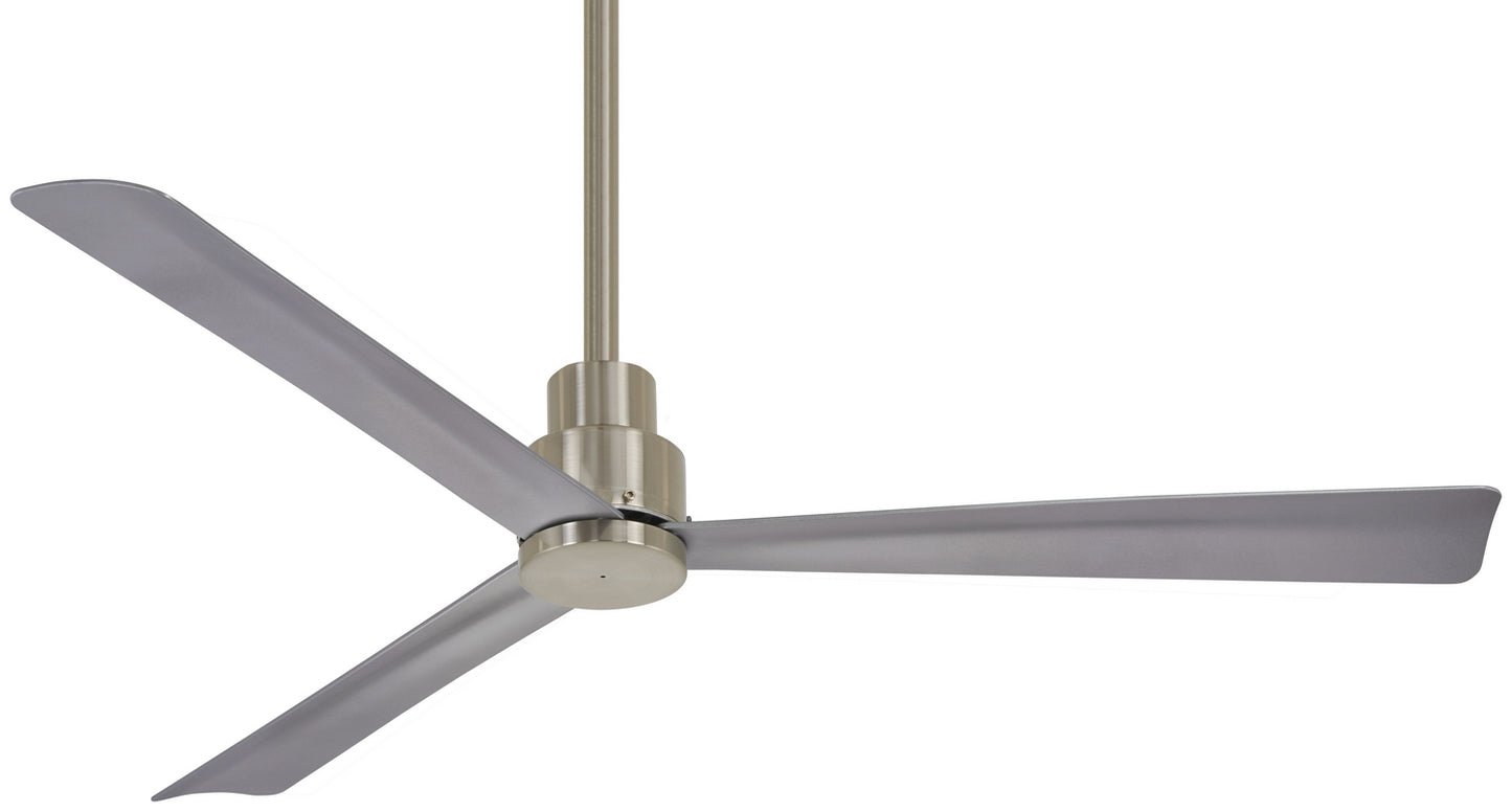 Simple 52"Ceiling Fan in Brushed Nickel Wet