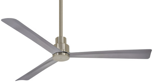 Simple 52"Ceiling Fan in Brushed Nickel Wet
