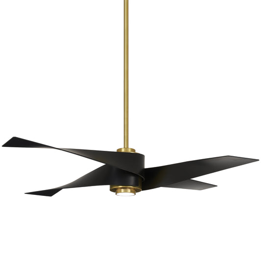 Artemis IV 64"Ceiling Fan in Soft Brass With Matte Black Blades