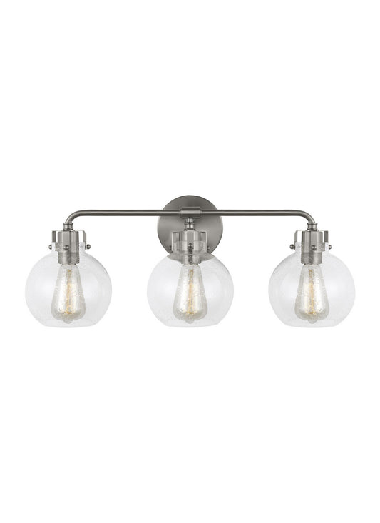 Clara Three Light Vanity in Satin Nickel