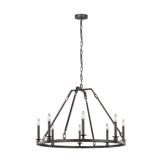 Landen Eight Light Chandelier in Smith Steel