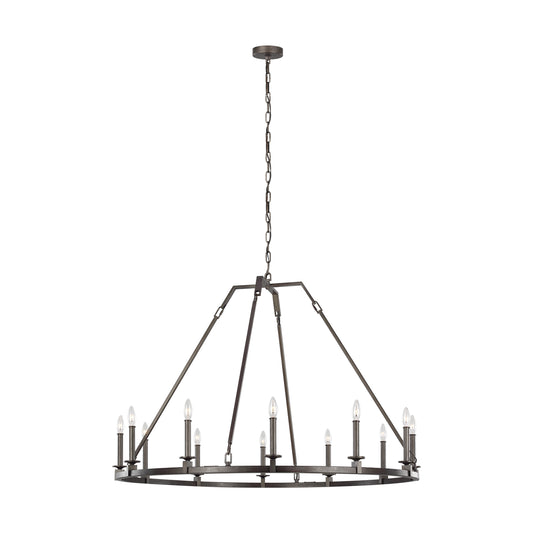 Landen 12 Light Chandelier in Smith Steel
