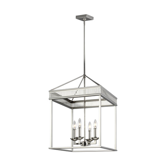 Woodruff Four Light Lantern in Polished Nickel