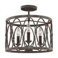 Patrice Three Light Semi-Flush Mount in Deep Abyss