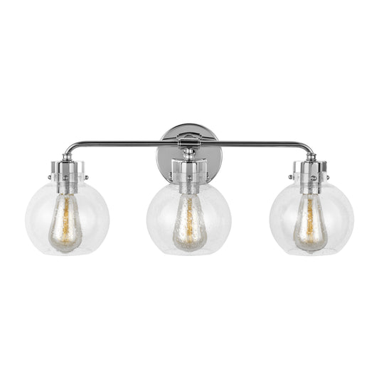 Clara Three Light Vanity in Chrome