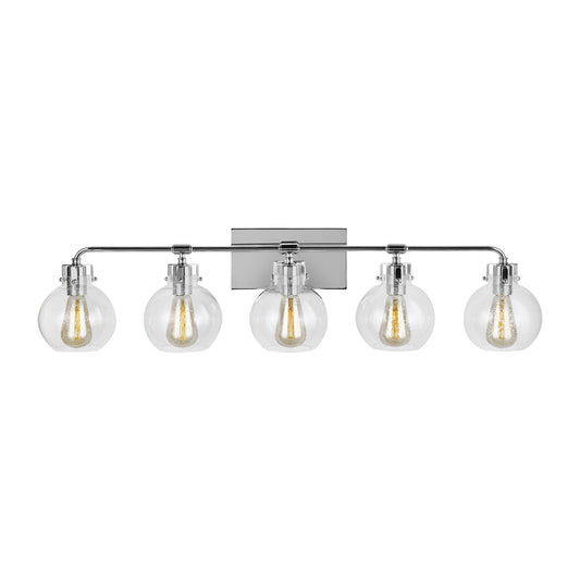 Clara Five Light Vanity in Chrome