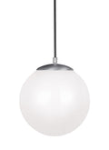 Leo - Hanging Globe LED Pendant in Satin Aluminum