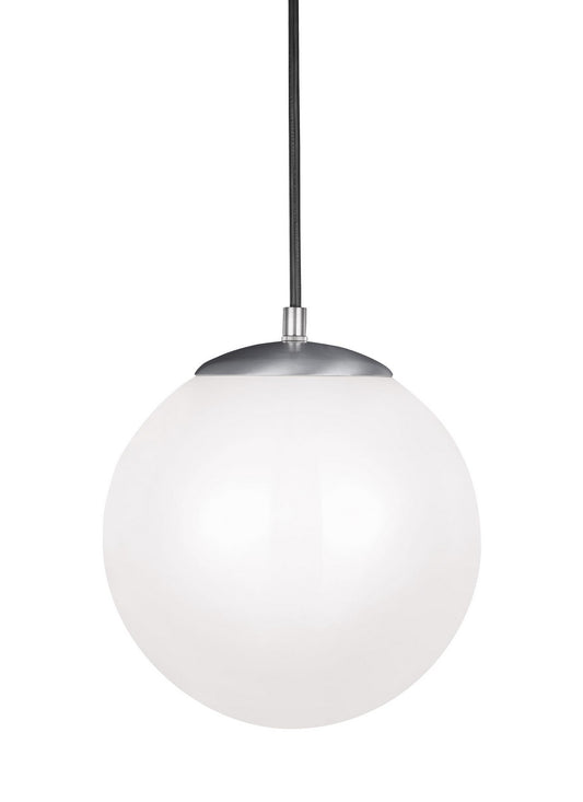 Leo - Hanging Globe LED Pendant in Satin Aluminum
