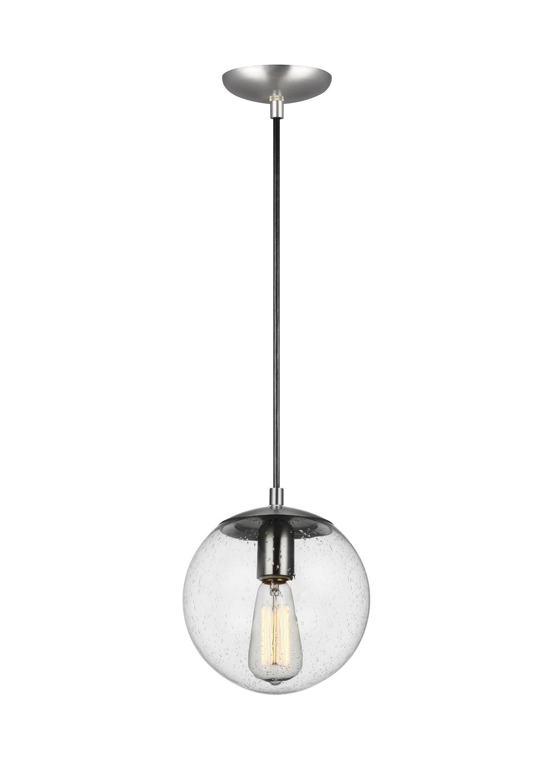 Leo - Hanging Globe One Light Pendant in Satin Aluminum