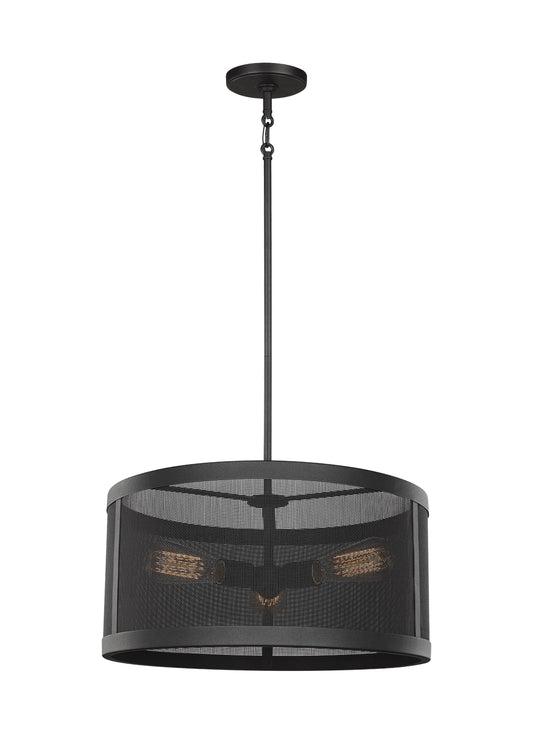 Gereon Three Light Pendant in Black